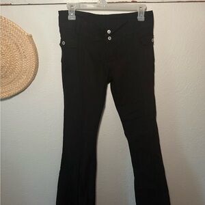 Brandy Melville Black Flare Pants Structured Stretch